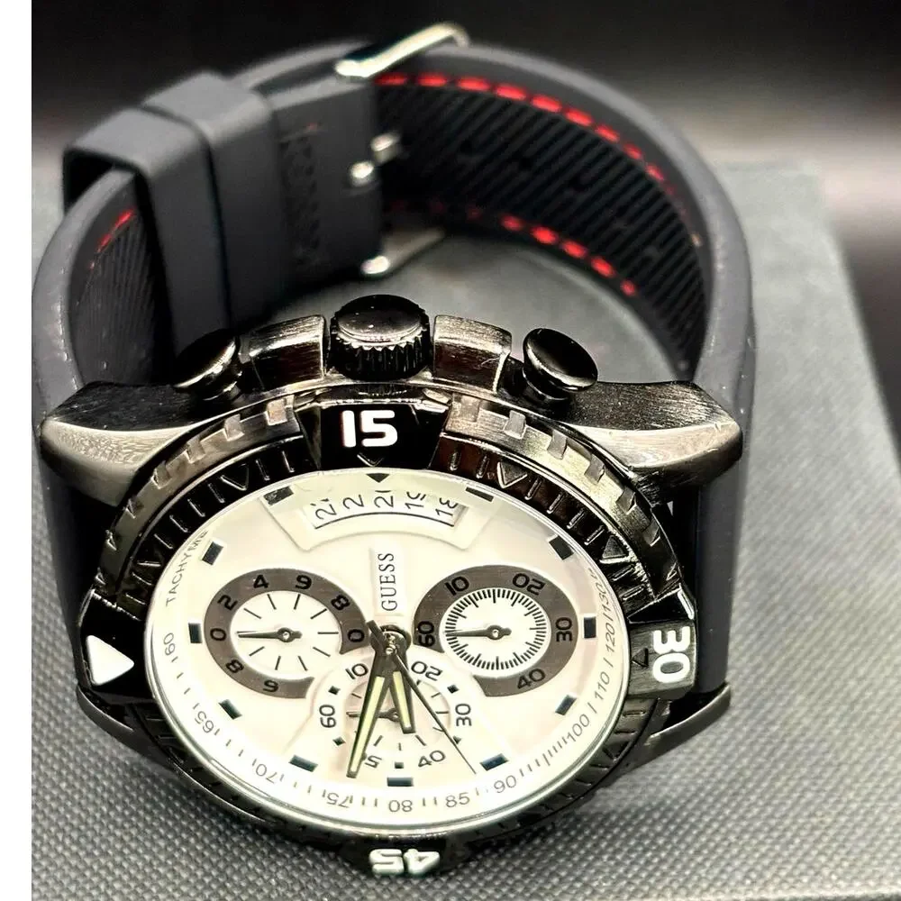Guess Chronograph U15067G1 Men’s Black White Watch 45mm